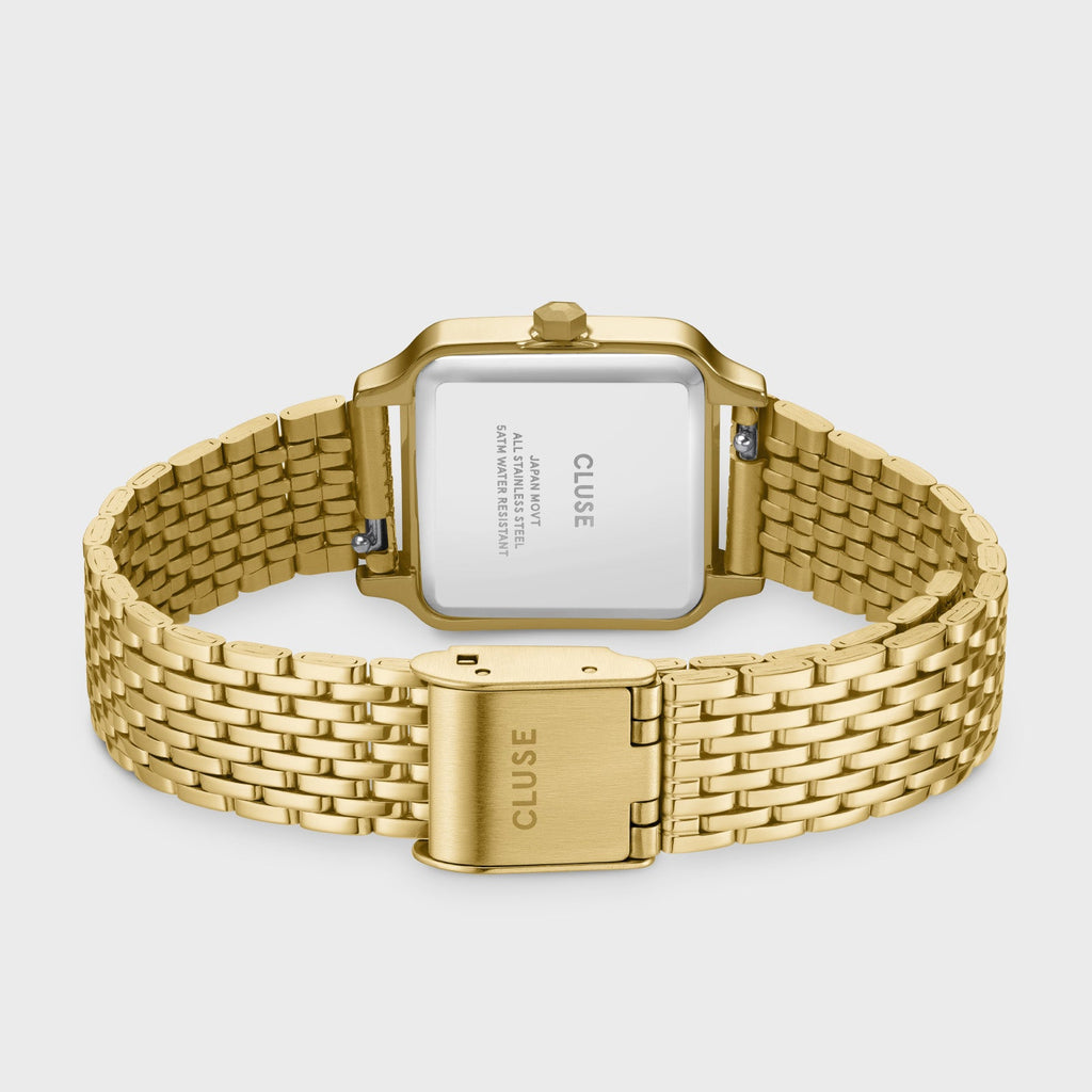 Gift Box Gracieuse Petite Watch Steel, White & White Epoxy Bracelet, Gold Colour