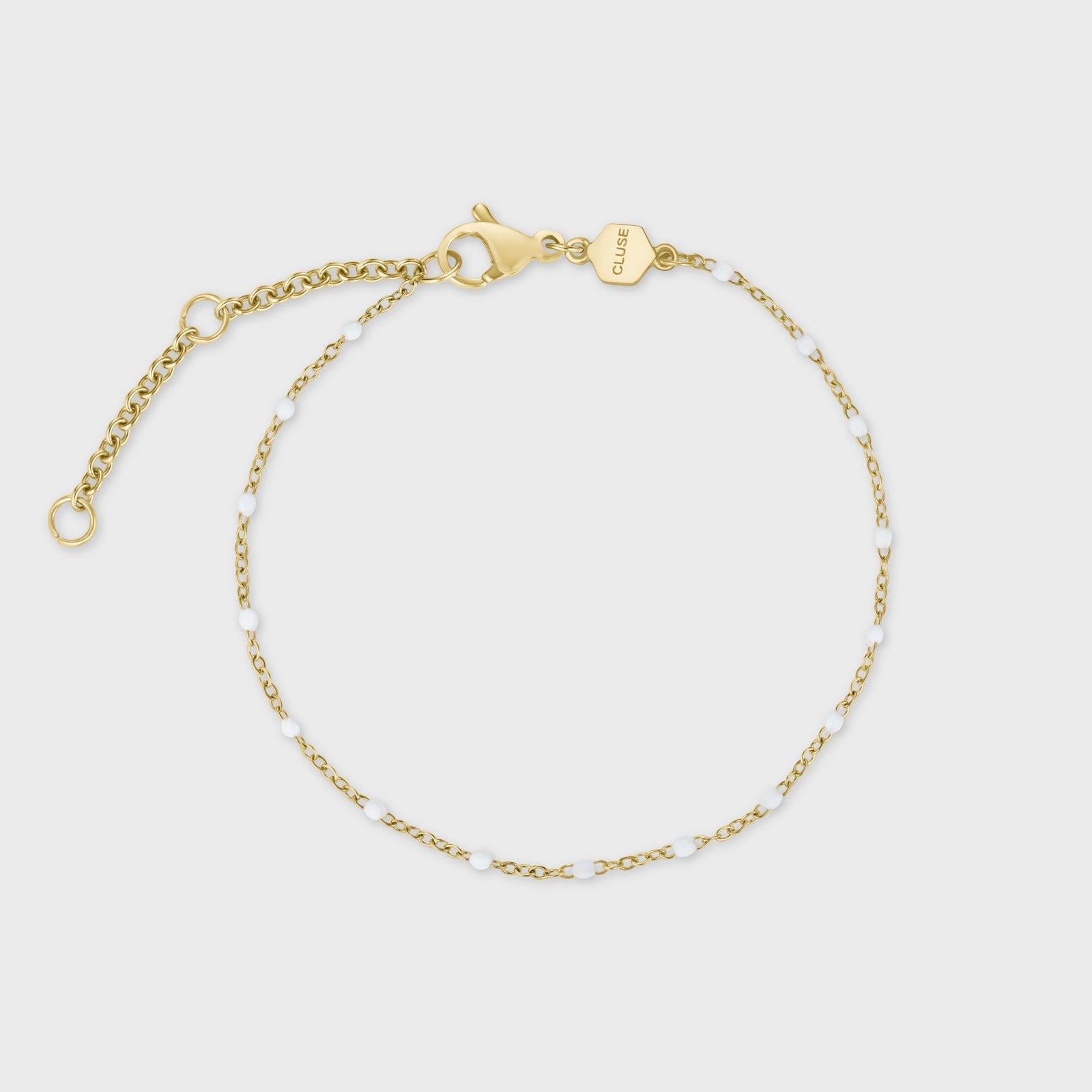 Gift Box Gracieuse Petite Watch Steel, White & White Epoxy Bracelet, Gold Colour