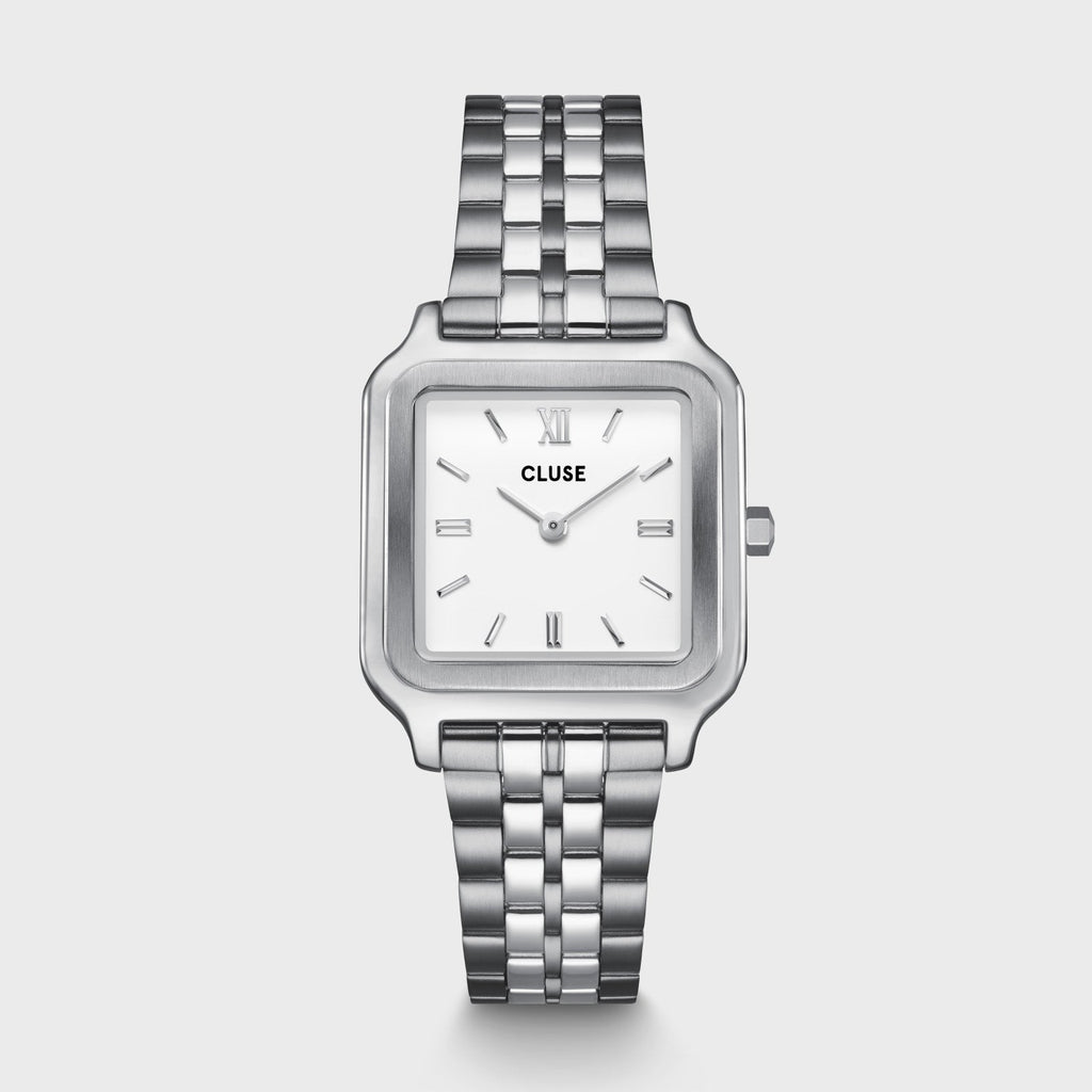 Gift Box Gracieuse Watch Steel, White & Élevé Tennis Bracelet, Silver Colour