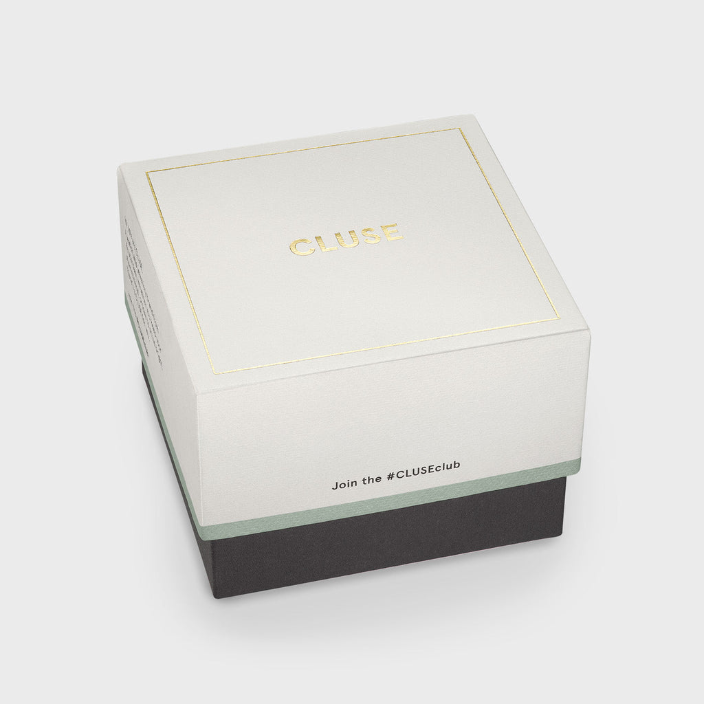 Gift Box Gracieuse Petite Watch Steel, White & White Epoxy Bracelet, Gold Colour