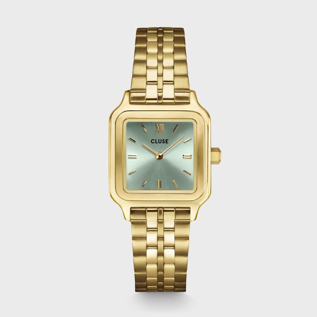 Gracieuse Petite Watch Steel, Sage Green, Gold Colour