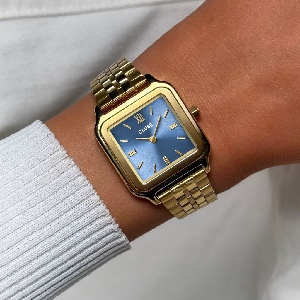Gracieuse Watch Steel, Kyanite Blue, Gold Colour