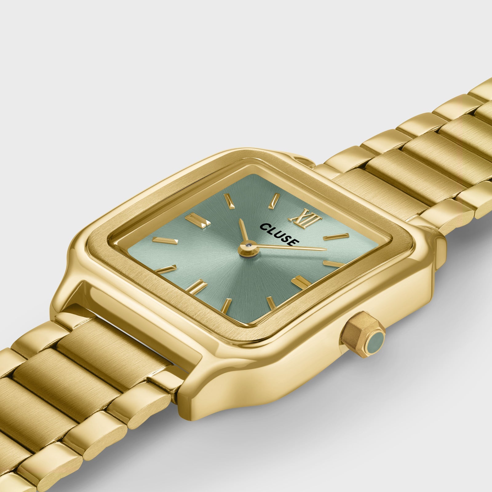 Gracieuse Watch Steel, Sage Green, Gold Colour