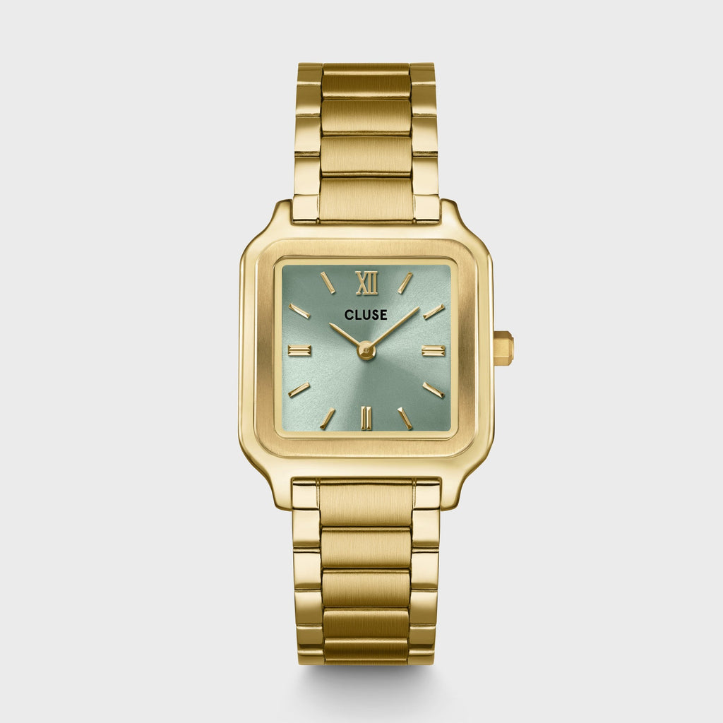 Gracieuse Watch Steel, Sage Green, Gold Colour