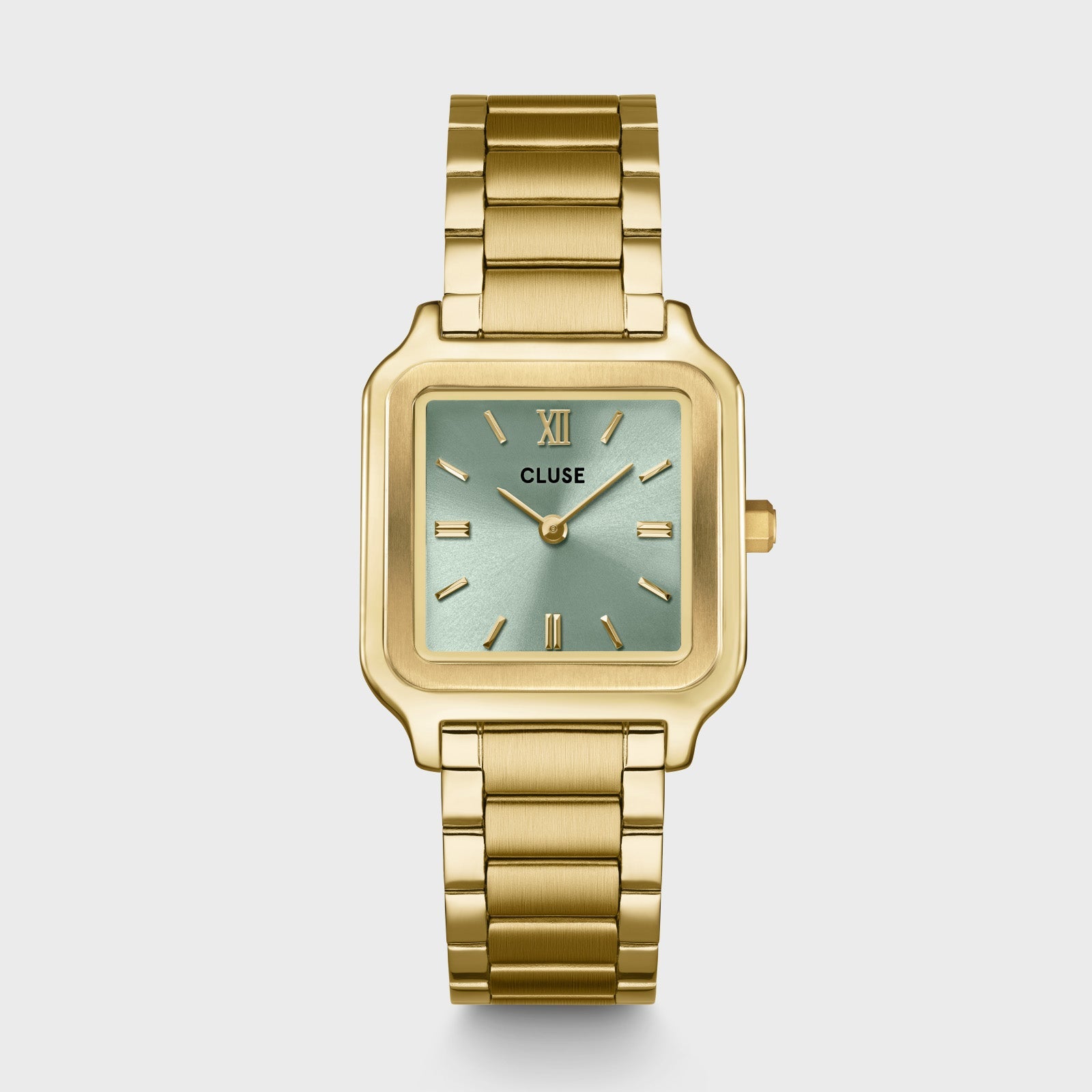 Gracieuse Watch Steel, Sage Green, Gold Colour