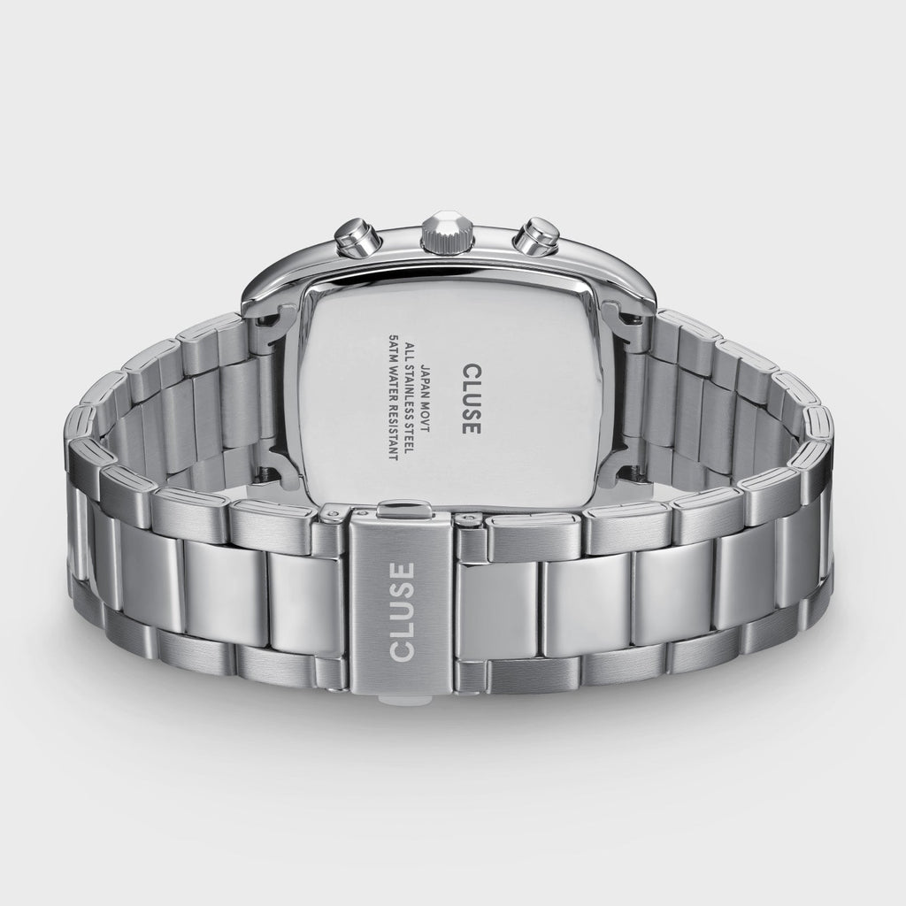 Quartaut Chrono Watch Steel, Yellow and Grey, Silver Colour