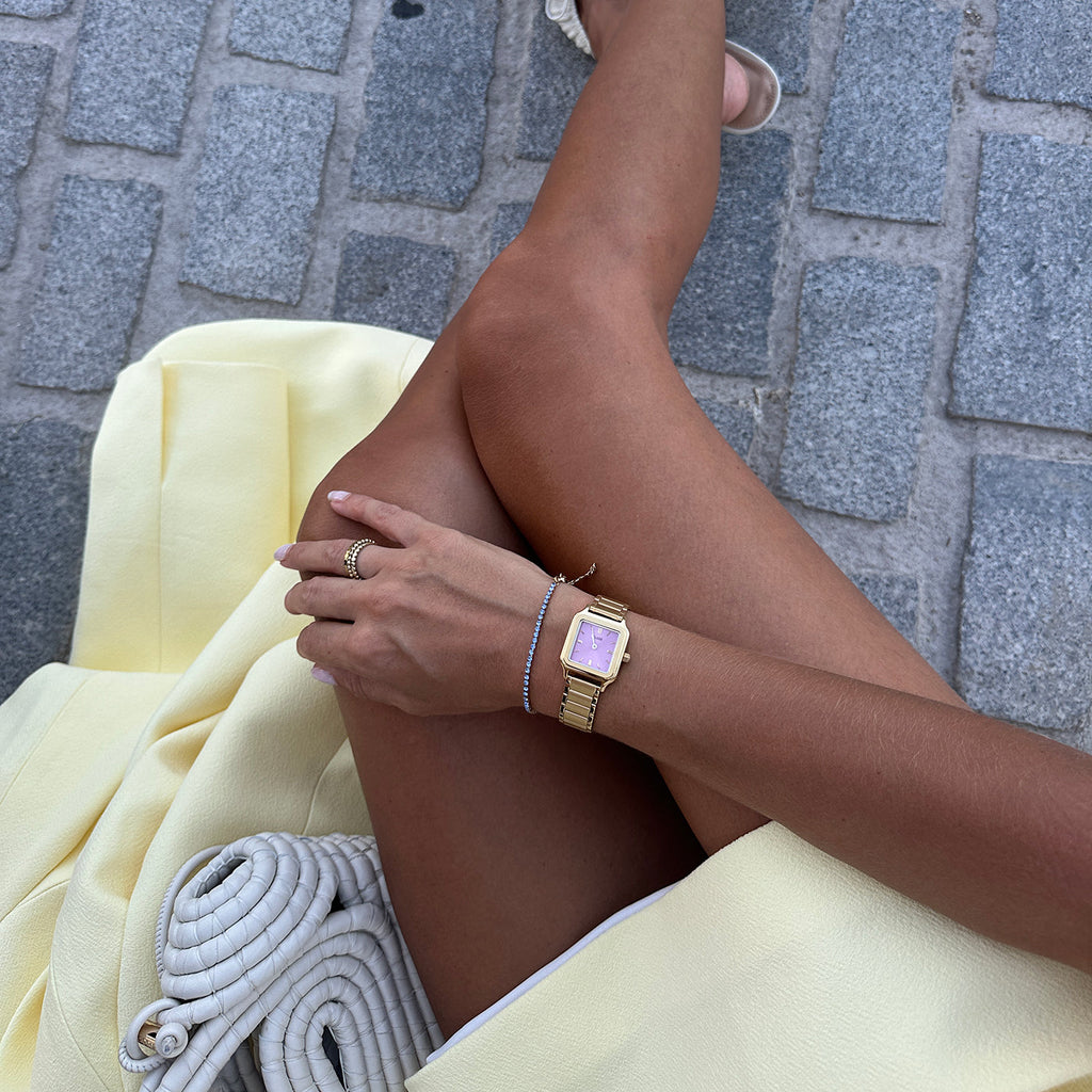 Gracieuse Petite Watch Steel, Mauve Pink, Gold Colour